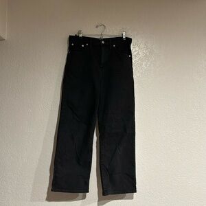 Madewell black jeans - “slim wide-leg crop”